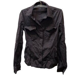 Gabriele Strehle Strenesse Germany vintage black dbl placard safari shirt top 36